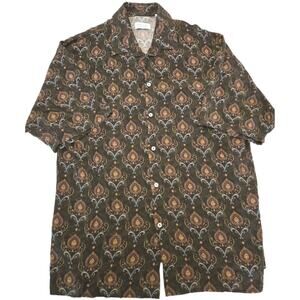 Mood-One Alternative Brand Short Sleeve Button‎ Up 100% Rayon Print XL Mens